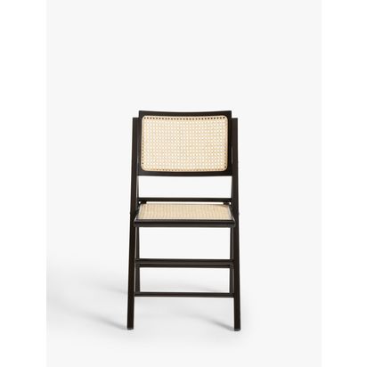 John Lewis Rattan Folding Chair Black | H82 x W52 x D43.5cm