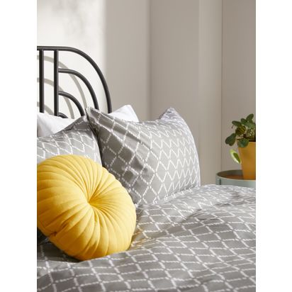 John Lewis Diamonds Duvet Cover Set Grey | H33.00cm * W20.00cm * D20.00cm