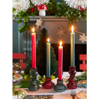 Talking Tables Midnight Forest Candle Holder Sage Green | H6.5 x W7 x D7cm