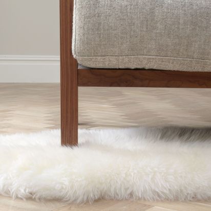 John Lewis Single Sheepskin Rug Ivory | W60 x D90cm