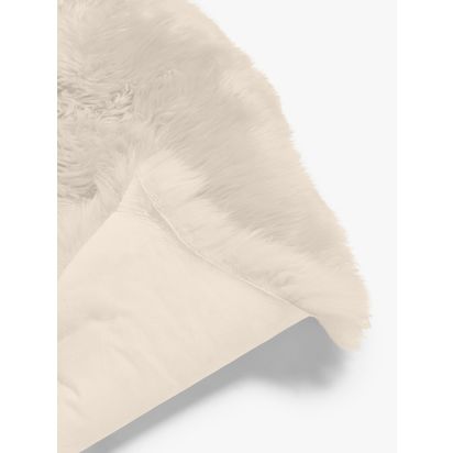 John Lewis Single Sheepskin Rug Fawn | H5 x W60 x D90cm