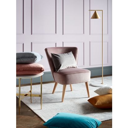 John Lewis Rectangular Velvet Cushion Steel | 35 x 55cm