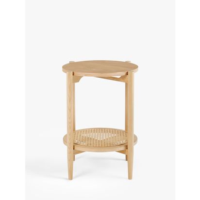 John Lewis Stacked Cane Side Table, Natural Natural | H55 x W45 x D45cm