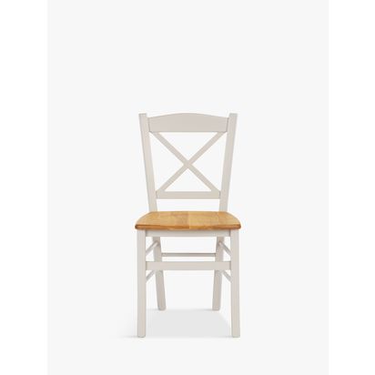 John Lewis Clayton Beech Wood Dining Chairs, Set of 2 Cream | H87.50 x W45 x D46.5cm