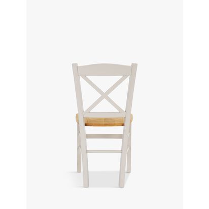 John Lewis Clayton Beech Wood Dining Chairs, Set of 2 Cream | H87.50 x W45 x D46.5cm