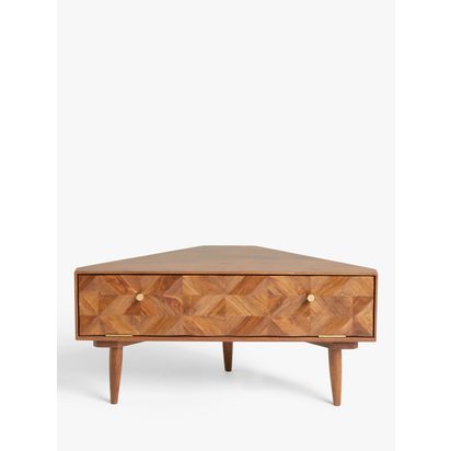 John Lewis + Swoon Franklin Corner TV Stand for TVs up to 20", Brown