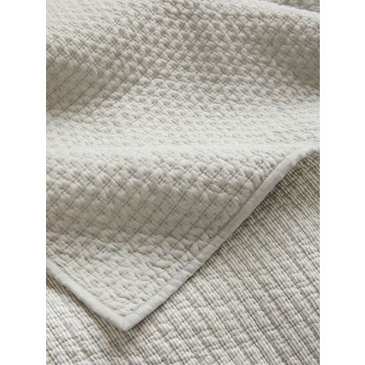 John Lewis Mini Stitch Quilted Bedspread, Grey Grey | L260 x W250cm