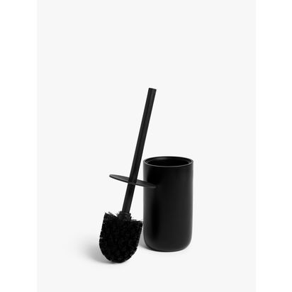 John Lewis Matt Finish Toilet Brush Matte Black | H35 x W10 x D10cm