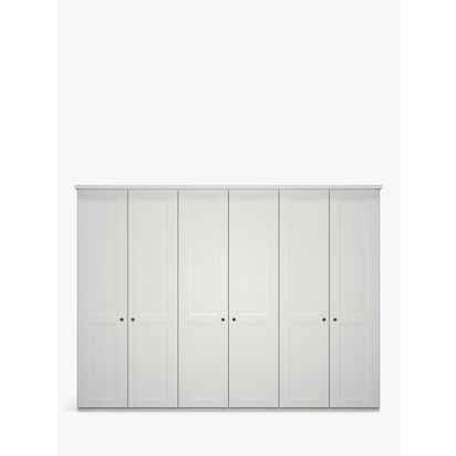 John Lewis Marlow 300cm Hinged Wardrobe White | H220 x W300 x D58cm