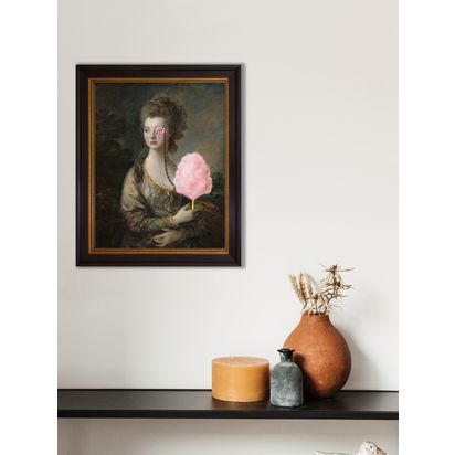 Brookpace Lascelles Candy Floss Lady Framed Canvas Print, 61 x 51cm, Pink/Multi Pink/Multi | H61 x W51 x D2.5cm