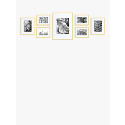 nielsen Gallery Aluminium Gallery Set Multi-aperture Photo Frames, 7 Photo Gold
