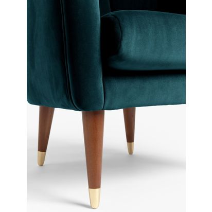 John Lewis + Swoon Enville Occasional Armchair Wildwood Green Velvet | H75 x W81 x D75cm