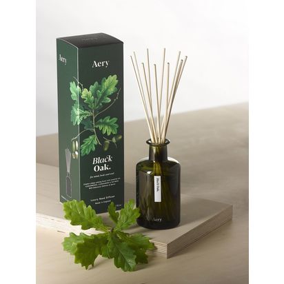 Aery Green Black Oak Reed Diffuser, 200ml Multi | H26.7 x W6.5 x D6.5cm