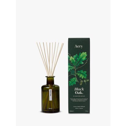 Aery Green Black Oak Reed Diffuser, 200ml Multi | H26.7 x W6.5 x D6.5cm