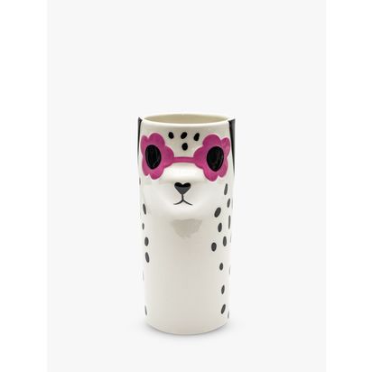 Tache Crafts 3D Dalmatian Ceramic Vase, White/Multi White/Multi | H18 x W12 x D9cm