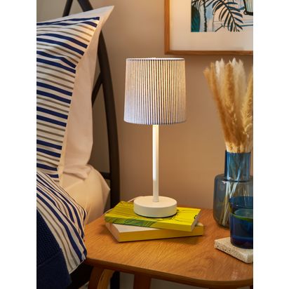 John Lewis Eastbourne Stick Table Lamp White | H35 x Dia.14cm