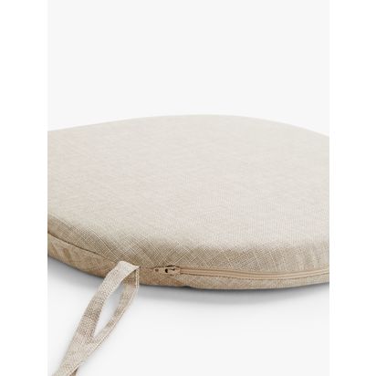 John Lewis Textured Weave Seat Pad Neutral | H4 x W42 x D44cm