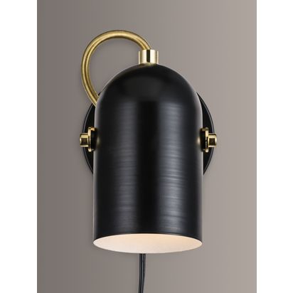 Nordlux Lotus Plug-In Wall Light, Black Black | H14 x W9 x D16cm