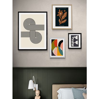 EAST END PRINTS Luxe Poster Co. 'Retro Waves' Framed Print Black Frame | 53.4 x 43.4cm