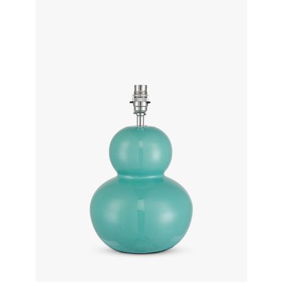 John Lewis + Matthew Williamson Curved Ceramic Lamp Base, H31cm Blue | H31 x Dia.22cm
