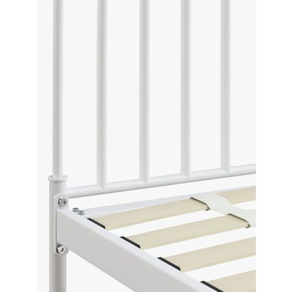 John Lewis ANYDAY Swirl Metal Bed Frame, Single Off White | H110 x W97.5 x D197cm
