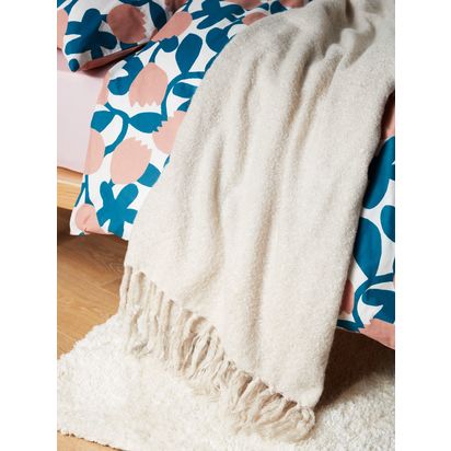 John Lewis Charlotte Bouclé Throw Natural | L200 x W150cm