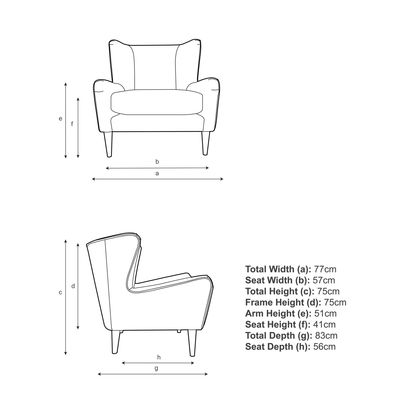 John Lewis + Swoon Keats Wingback Armchair Damson Purple Velvet | H57 x W77 x D83cm