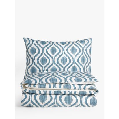John Lewis Trellis Ikat Duvet Cover Set Midnight Blue | H1.00cm * W260.00cm * D220.00cm