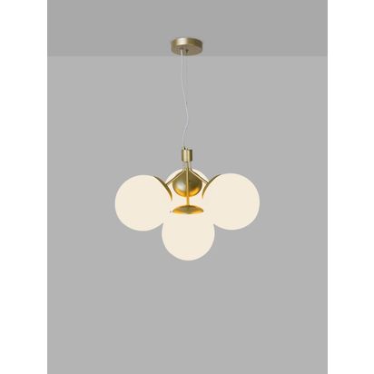 Nordlux Ivona 4 Arm Ceiling Light, Brass/White Brass/White | H41.5 x Dia.54.2cm