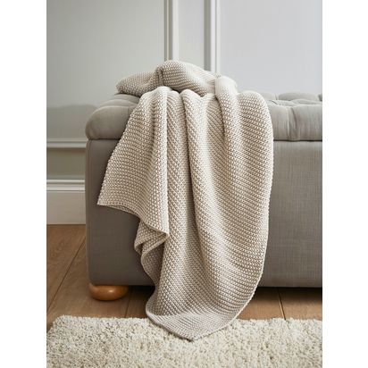Laura Ashley Parker Cotton Throw Dove | L150 x W125cm