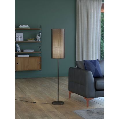 John Lewis Meena Light Effects Floor Lamp, Gunmetal Gunmetal | H123 x W20 x D20cm