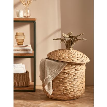 John Lewis Water Hyacinth Pineapple Storage Basket Natural | H48 x Dia.46cm
