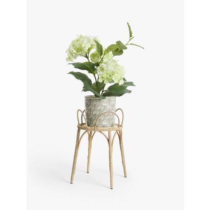 John Lewis Rattan Effect Plant Stand Metal, Poly Rattan | H35 x W31 x D31cm