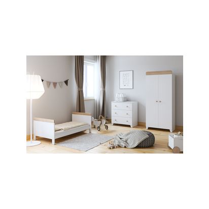 Little Acorns Classic Two-Tone Changing Table Dresser White/Oak | H88 x W80 x D51cm