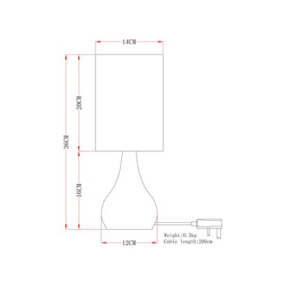 John Lewis Kristy Touch Table Lamp Ochre | H36 x Dia.14cm