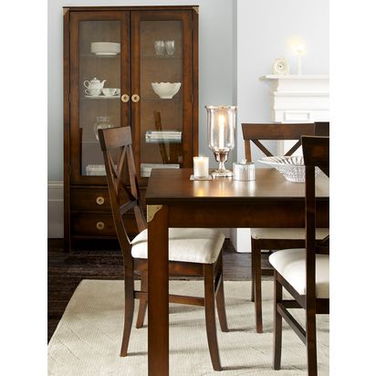 Laura Ashley Balmoral Dining Chairs, Set of 2, Dark Chestnut Dark Chestnut | Each chair: H98 x W42 x D52cm