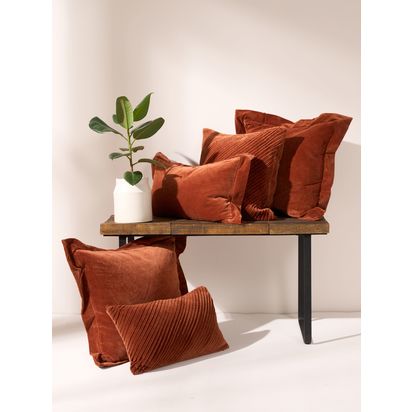 Truly Frill Edge Cotton Velvet Rectangular Cushion
