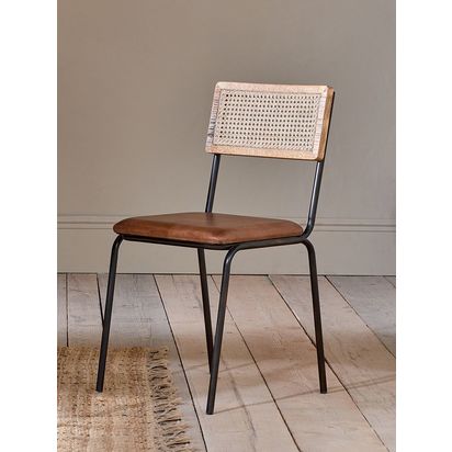 nkuku Iswa Dining Chair Natural/Tan | H84 x W44 x D52cm