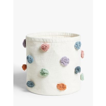 John Lewis Pom Pom Storage Basket Multi