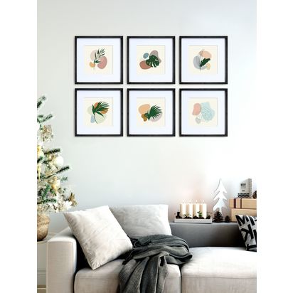 nielsen Gallery Square Photo Frame & Mount Set, 6 Photo, 8 x 8" (20 x 20cm), Black Black | H31.8 x W31.8 x D2.5cm