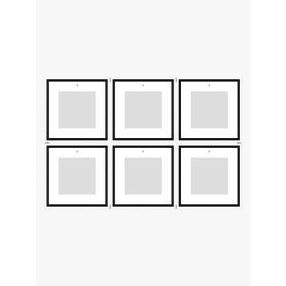 nielsen Gallery Square Photo Frame & Mount Set, 6 Photo, 8 x 8" (20 x 20cm), Black Black | H31.8 x W31.8 x D2.5cm