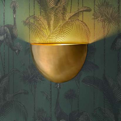 Half Moon wall light in antique brass