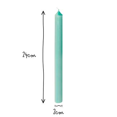 Dusky dinner candle in emerald - pack of 6