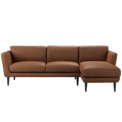Holly Medium RHF Chaise Sofa in Tan Vintage Leather