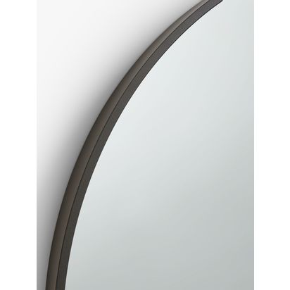 John Lewis Thin Metal Frame Round Wall Mirror, 65cm Black | D3.9 x Dia.65cm
