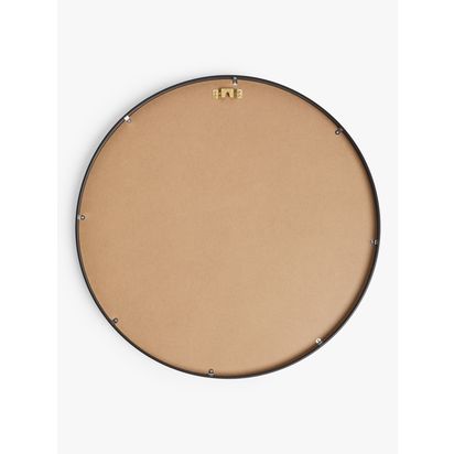 John Lewis Thin Metal Frame Round Wall Mirror, 65cm Black | D3.9 x Dia.65cm