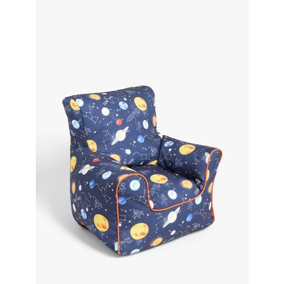 John Lewis Outer Space Bean Bag Chair, Blue Blue | H65 x W55 x D55cm