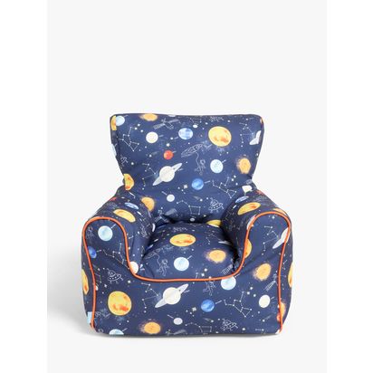 John Lewis Outer Space Bean Bag Chair, Blue Blue | H65 x W55 x D55cm