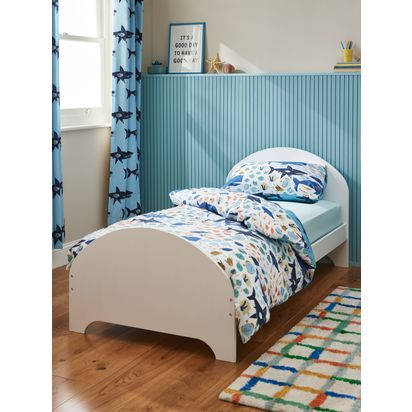 John Lewis Arc Kids' Single Bed Frame, White White | H85 x W196.50 x D97.50cm