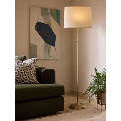 John Lewis Isabel Oval Shade Floor Lamp Antique Brass | H150 x Dia.42cm